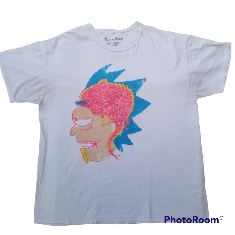 Men's White Rick and Morty Shirt Size XLarge